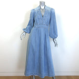 Zimmermann Lucky Denim Midi Dress Skylark Blue 