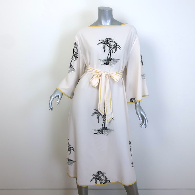 Zimmermann Palm Tree Print Belted Midi Dress