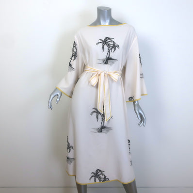 Zimmermann Palm Tree Print Belted Midi Dress
