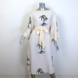 Zimmermann Palm Tree Print Belted Midi Dress