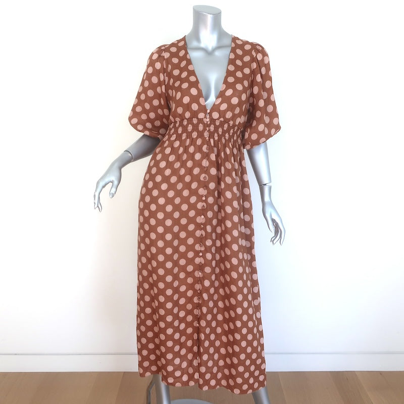 Zimmermann Primrose Puff Sleeve Polka Dot Midi Dress