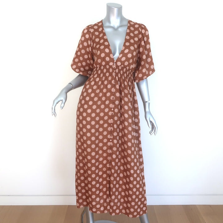 Zimmermann Primrose Puff Sleeve Polka Dot Midi Dress