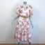 Zimmermann Rosa Striped Belted Tiered Midi Dress Cream Floral Print Size 0