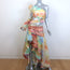 Zimmermann Tama Asymmetric One-Shoulder Dress Multicolor Poster Print Size 2 NEW