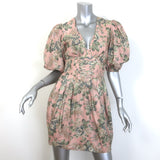 Zimmermann Tempest Lace-Up Mini Dress Blush Floral 