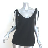 Zimmermann Tie-Strap Tank Top Black Linen Satin Size 2