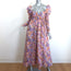 Zimmermann Violet Puff Sleeve Maxi Dress Multicolor Floral Print Cotton Size 0