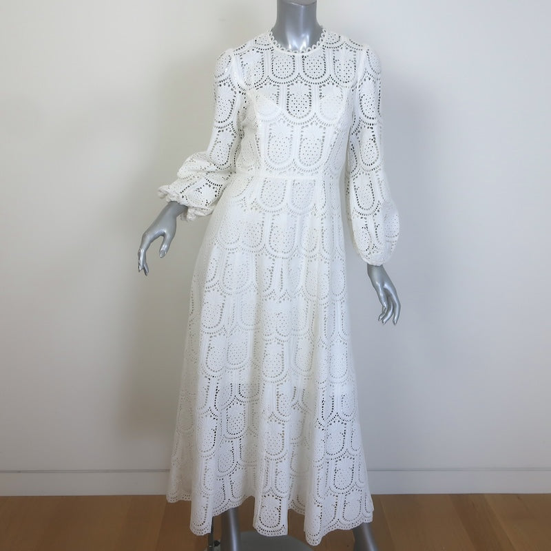 Zimmermann Wayfarer Pineapple Lace Balloon-Sleeve Maxi 