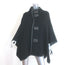 Zoe Couture Reversible Toggle Poncho Black & Gray Wool-Cashmere One Size