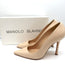 Manolo Blahnik Para Pumps Nude Leather Size 38.5 Pointed Toe Heels