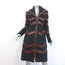 Richard Tyler Couture Coat Black Wool with Brown Leather Trim Size 8 NEW