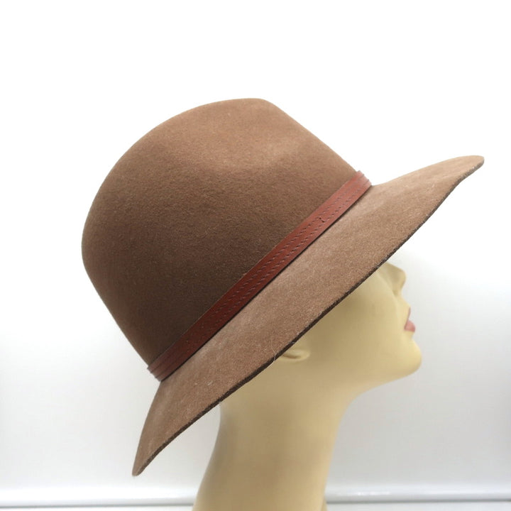 Rag &amp; Bone Floppy Brim Fedora Hat Brown Wool Size Medium