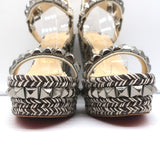 Christian Louboutin Cataclou Studded Snake Print Espadrille Wedges Size 37