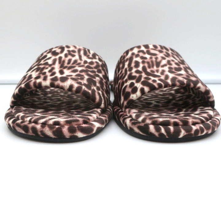 Veronica Beard Slipper Sandals Gillian White/Espresso Leopard Print Size 8 NEW