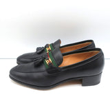 Gucci Paride GG Tassel Loafers Black Leather Size 37.5