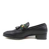 Gucci Paride GG Tassel Loafers Black Leather Size 37.5