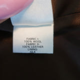 Richard Tyler Couture Coat Black Wool with Brown Leather Trim Size 8 NEW