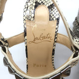 Christian Louboutin Cataclou Studded Snake Print Espadrille Wedges Size 37