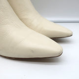 Theory Booties Cream Leather Size 37 Pointed Toe Ankle Boots