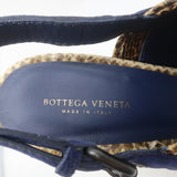 Bottega Veneta Slingback Sandals Navy Suede and Natural Snakeskin Size 39 NEW