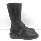 Gucci Mid-Calf Motorcycle Boots Black Leather Size 6