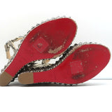 Christian Louboutin Cataclou Studded Snake Print Espadrille Wedges Size 37