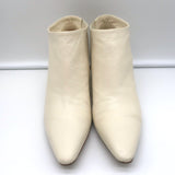 Theory Booties Cream Leather Size 37 Pointed Toe Ankle Boots