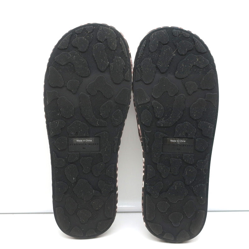 Veronica Beard Slipper Sandals Gillian White/Espresso Leopard Print Size 8 NEW