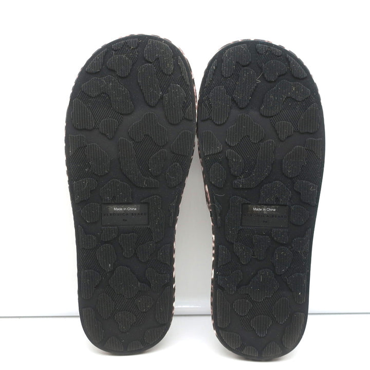 Veronica Beard Slipper Sandals Gillian White/Espresso Leopard Print Size 8 NEW