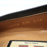 Gucci Paride GG Tassel Loafers Black Leather Size 37.5