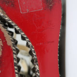 Christian Louboutin Cataclou Studded Snake Print Espadrille Wedges Size 37