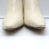 Theory Booties Cream Leather Size 37 Pointed Toe Ankle Boots