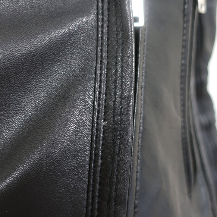 IRO Tara Leather Biker Jacket Black Size 38 Side-Zip Moto Jacket