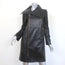 Oscar de la Renta Leather Coat Black Size 4 Asymmetric Collar Jacket NEW