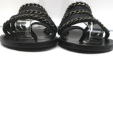 Ancient Greek Sandals Niki Chains Slide Sandals Black Leather Size 37