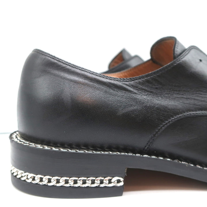Givenchy Chain-Wrapped Derby Oxfords Black Leather Size 37 Laceless Loafers