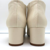 Theory Booties Cream Leather Size 37 Pointed Toe Ankle Boots