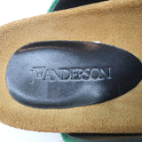 JW Anderson Felt Clog Mules Green Landscape Size 37 Backless Penny Loafers