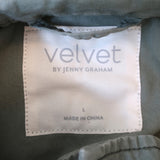 Velvet by Jenny Graham Melrose Jacket Army Green Cotton Twill Size Large NEW