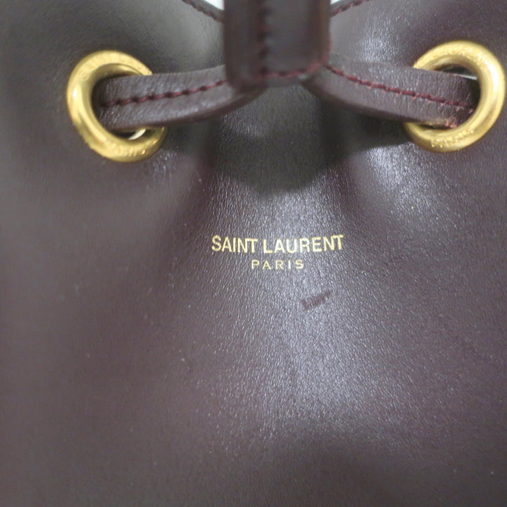 Saint Laurent Emmanuelle Large Bucket Bag Burgundy Leather Crossbody
