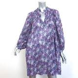 Isabel Marant Etoile Virginie Mini Dress Purple Floral Print Cotton Size 34 NEW
