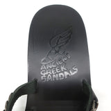 Ancient Greek Sandals Niki Chains Slide Sandals Black Leather Size 37