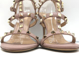Valentino Rockstud 105 Ankle Strap Caged Sandals Poudre Leather Size 38.5 NEW