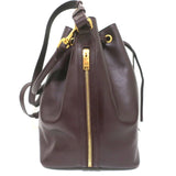 Saint Laurent Emmanuelle Large Bucket Bag Burgundy Leather Crossbody