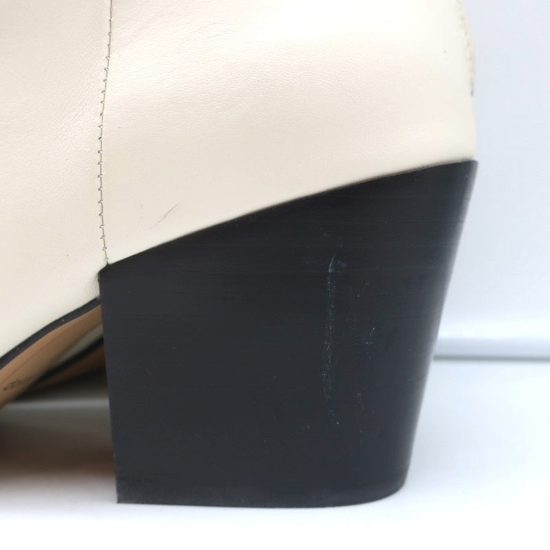 Dolce Vita Coltyn Ankle Boots Cream Leather Size 7.5 Pointed Toe Booties