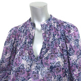 Isabel Marant Etoile Virginie Mini Dress Purple Floral Print Cotton Size 34 NEW