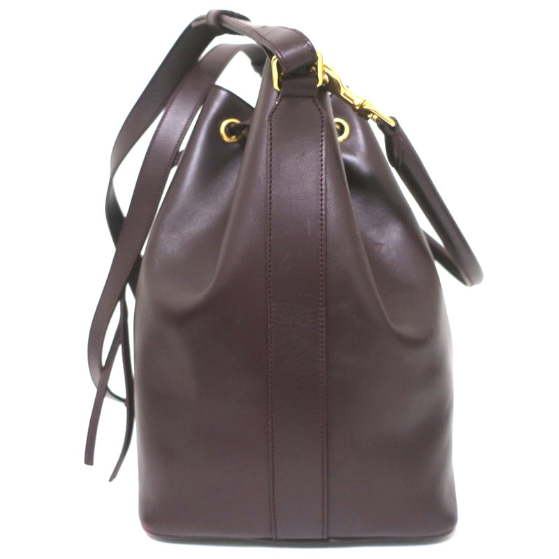 Saint Laurent Emmanuelle Large Bucket Bag Burgundy Leather Crossbody