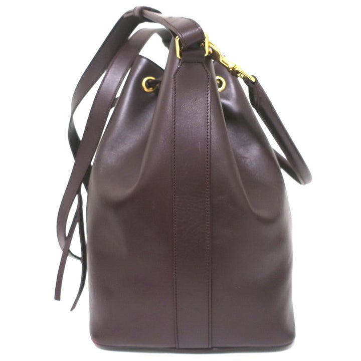 Saint Laurent Emmanuelle Large Bucket Bag Burgundy Leather Crossbody