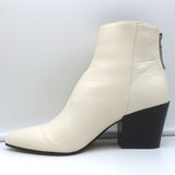 Dolce Vita Coltyn Ankle Boots Cream Leather Size 7.5 Pointed Toe Booties