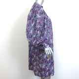 Isabel Marant Etoile Virginie Mini Dress Purple Floral Print Cotton Size 34 NEW